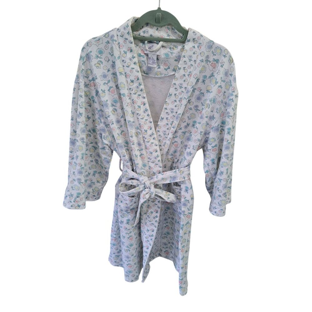 Hampton House Floral Print Womens Robe Pockets Belt Medium Vtg Women's Cottage